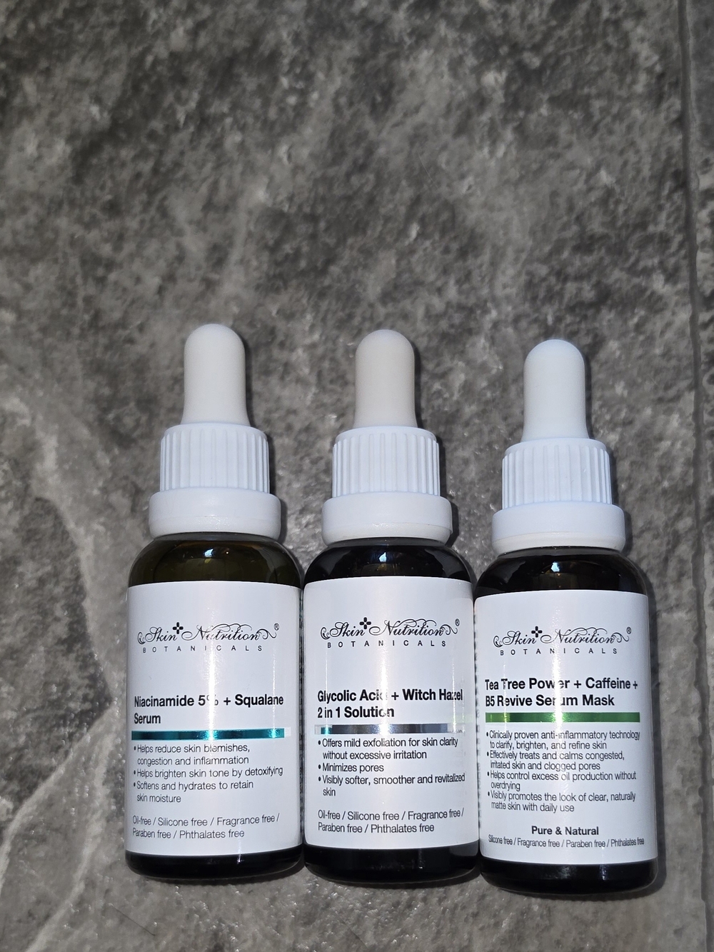 Skincare Serums Bundle- Niacinamide + Squalane, Tea Tree + Caffeine & More BNIB